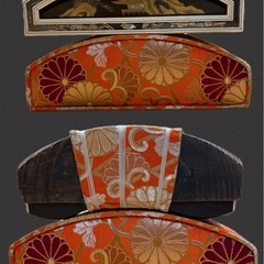 【高級品】在銘 くり甲 すだれ彫 蒔絵装飾 13絃 箏（琴）上角口前仕様の画像