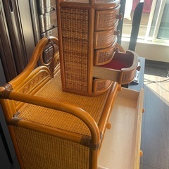 【お得！】
ラタン チェスト 6段＋小引き出し付き】の画像