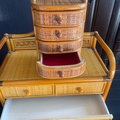 【お得！】
ラタン チェスト 6段＋小引き出し付き】の画像