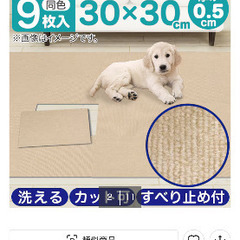 ニトリ 洗える吸着タイルマット 9枚入り(30×30cm BE)の画像