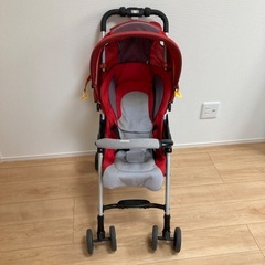 コンビ ベビーカー 赤 折りたたみ可能の画像