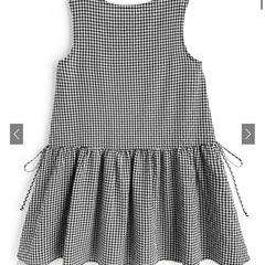 ギンガム チェック 柄 リボン ノースリーブ ワンピースの画像