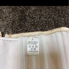 アイボリー サテン コルセット Tバック付きの画像