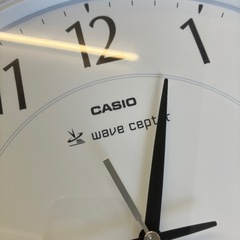 A2511-046 CASIO wave ceptoc 壁掛け時計 電波 温度・湿度計付き 通電確認済み キズ汚れ有りの画像