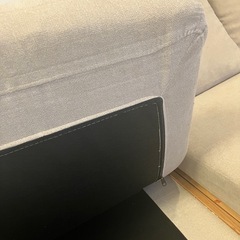 天然木　ローソファー　グレージュの画像