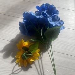 造花　紫陽花　ひまわりの画像
