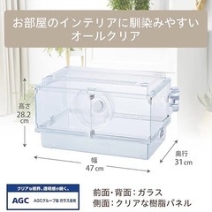 GEX ジェックス グラスハーモニー  ガラス製 クリアケース 小動物に。の画像