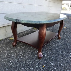 センターテーブル　ローテーブル　猫脚　大理石の画像