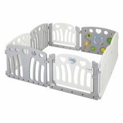 カトージ ベビーサークル 2ドア コロコロランドⅡ 扉パネル2枚と知育パネルが付いたベビーサークルの画像