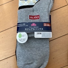 ★新品★ 子供用／カジュアルソックス 24-26cm 2足組（合計6足分）　まとめ売りの画像