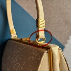 ゴールド 花柄 和装用バッグと草履 セットの画像