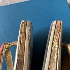 ゴールド 花柄 和装用バッグと草履 セットの画像