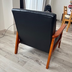 ソファ 1人用 ブラック ブラウンの画像