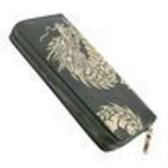   11月２０日まで限定商品　 財布 ウォレット 長財布 ラウンドファスナー 龍 刺繍 ワンポイント かっこいい コインケース の画像