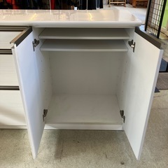 A2511-047 古賀家具 扉カウンター コト キッチンカウンター ホワイト キズ汚れ有りの画像