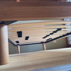 無印良品　ベッドフレーム　シングル　ヘッドボード付き　オーク材の画像