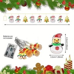 クリスマスLEDストリングライト 屋内外 サンタクロース装飾 防水の画像