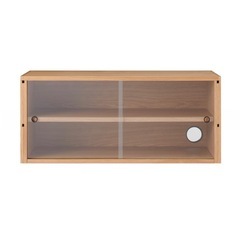 無印良品 ユニットシェルフ ボックス ガラス引き戸の画像