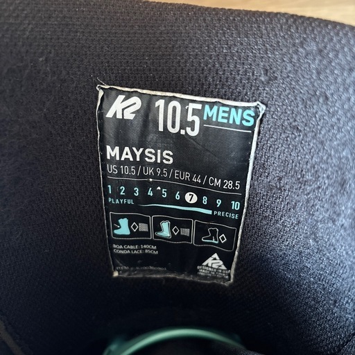 28.5cm K2 ケーツー MAYSIS メイシス スノーボード ブーツ ボア