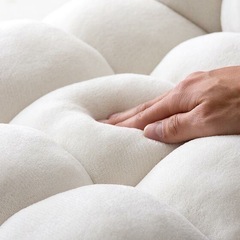 モコモコ座イス ベルベット生地 ベージュの画像