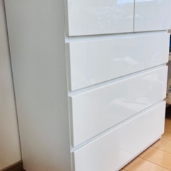 【ローチェスト】ホワイト　収納家具　衣類収納の画像