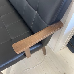 ニトリ　ダイニングテーブル用ソファ　黒の画像