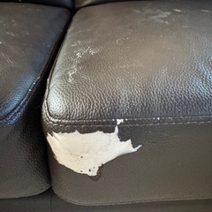  お取引者決定。無料本革カウチソファ3人掛けの画像