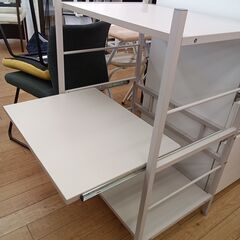 ★リユースのサカイつくば店★TK7132  レンジ台 アイボリー H89×D45×W60 クリーニング済みの画像