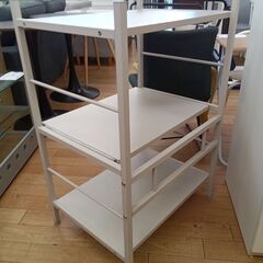 ★リユースのサカイつくば店★TK7132  レンジ台 アイボリー H89×D45×W60 クリーニング済みの画像