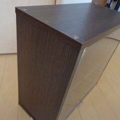 コレクションケース ディスプレイケース キューブボックス 収納 ブラウン/木目調　の画像