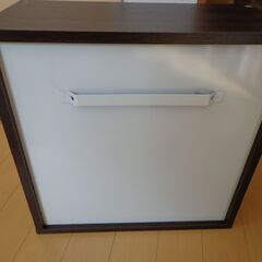 コレクションケース ディスプレイケース キューブボックス 収納 ブラウン/木目調　の画像