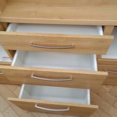 ★リユースのサカイつくば店★TK7133 ニトリ 食器棚 ナチュラル H180×D41×W100 クリーニング済みの画像