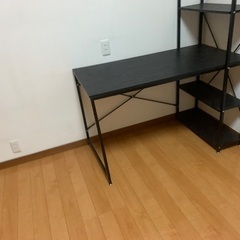 No1 アイリスオーヤマ　ラック付きデスク　RDK-1042 BLACK×BLACKの画像