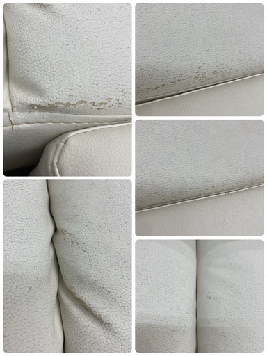 訳アリ！S763 ⭐ L字型カウチソファ+オットマン付 レザータイプ 幅202cm USED
