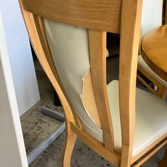 石 2511-046 ダイニングテーブル イス 4脚セット バラ売り不可 ※椅子の生地はがれあり キズ 汚れありの画像