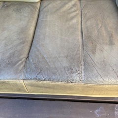 ソファ　2人掛け　黄色　本革　の画像