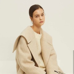 極美品　定価3万6000円　ルックキャストオーバーフィットウールケープコートの画像