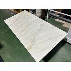 札幌限定配送/お引き取り可◆家具◆大理石 センターテーブル◆リビングインテリア◆大理石天板×スチール脚◆W120 D60 H44の画像