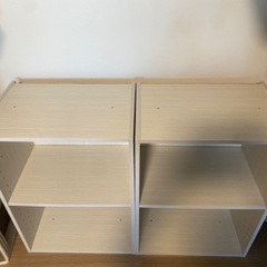 【超美品】2個セット ニトリ カラーボックス 2段 ホワイトウォッシュ 幅41.9×奥行29.8×高さ59cm の画像