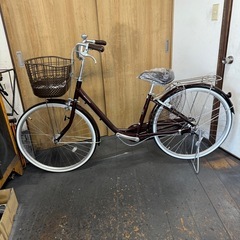 新車　ブリヂストン　アルミーユ　アルミフレーム(軽量モデル)　26インチ　LEDオートライト　ブラウンの画像