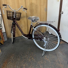 新車　ブリヂストン　アルミーユ　アルミフレーム(軽量モデル)　26インチ　LEDオートライト　ブラウンの画像