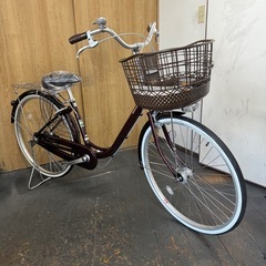 新車　ブリヂストン　アルミーユ　アルミフレーム(軽量モデル)　26インチ　LEDオートライト　ブラウンの画像