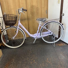 新車　ブリヂストン　アルミーユ　アルミフレーム(軽量モデル)　26インチ　LEDオートライト オパールラベンダーの画像