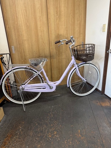 新車　ブリヂストン　アルミーユ　アルミフレーム(軽量モデル)　26インチ　LEDオートライト オパールラベンダー