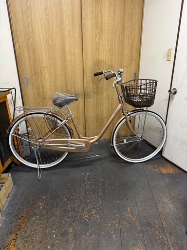 新車　ブリヂストン　アルミーユ　アルミフレーム　26インチ　LEDオートライト　プレシャスベージュ