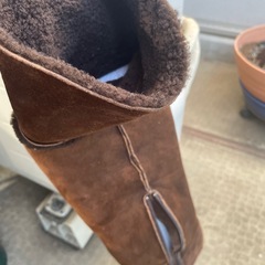 スエード　暖かいニーハイブーツの画像