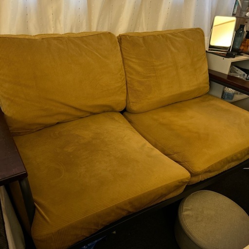 2人がけソファー　ヴィンテージ風