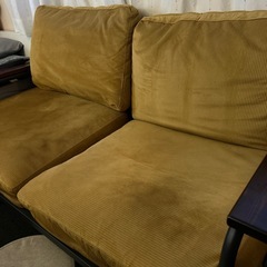 2人がけソファー　ヴィンテージ風の画像