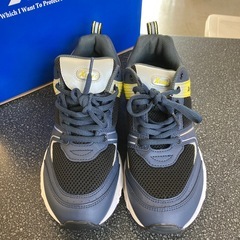 K2511-053 XEBEC 85805 静電 スポーツシューズ 27.0cm 先芯なし　軽量 メッシュ素材 軽作業 ネイビー 箱付き 未使用品 の画像