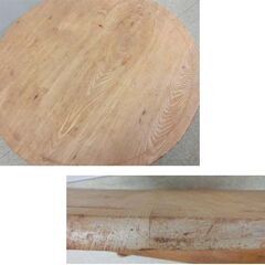 昭和レトロ家具 ちゃぶ台 直径73cm 木製 テーブル 折り畳み 円卓 当時物 ヴィンテージ 和風 古道具 札幌 西野店の画像